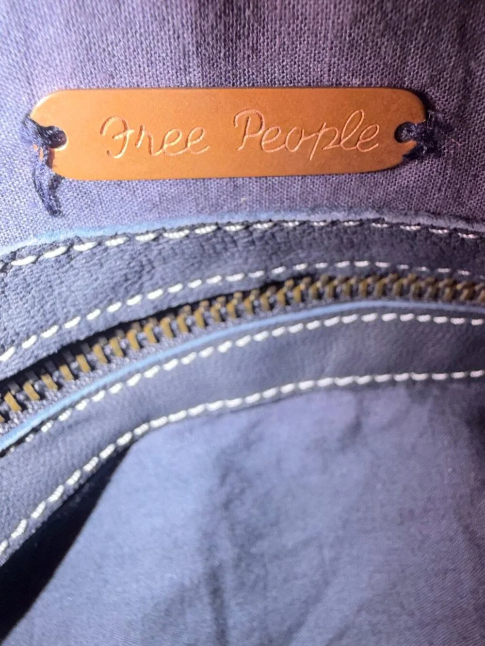 Free People Blue Tie-Dye Embroidered Boho Hobo Shoulder Bag